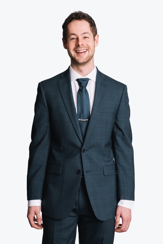 Man Posing in a Dark Blue Suit - Business Headshots by Headshot Photographer in Minneapolis