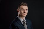 Man Posing in a Dark Blue Suit - Business Headshots by Headshot Photographer in Minneapolis
